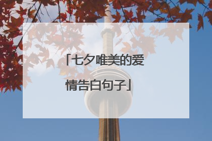 七夕唯美的爱情告白句子