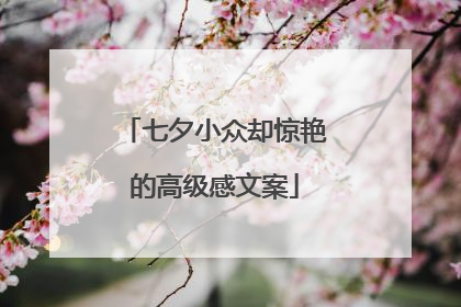 七夕小众却惊艳的高级感文案
