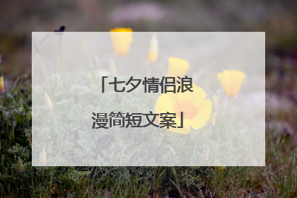 七夕情侣浪漫简短文案