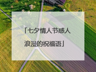 七夕情人节感人浪漫的祝福语