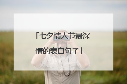 七夕情人节最深情的表白句子