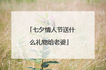 七夕情人节送什么礼物给老婆