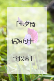 七夕情话短句十字以内
