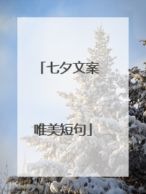 七夕文案唯美短句