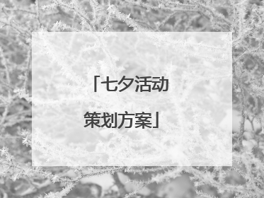七夕活动策划方案