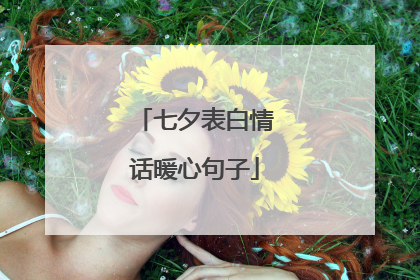 七夕表白情话暖心句子