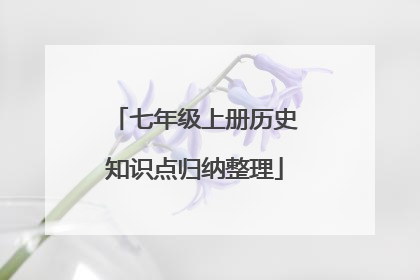 七年级上册历史知识点归纳整理