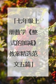 七年级上册数学《整式的加减》教案精选范文五篇