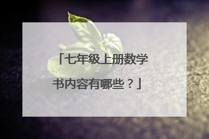 七年级上册数学书内容有哪些?