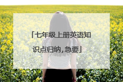 七年级上册英语知识点归纳,急要