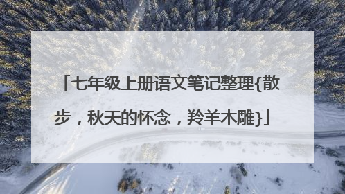 七年级上册语文笔记整理{散步,秋天的怀念,羚羊木雕}