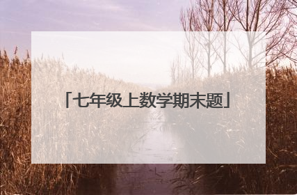 七年级上数学期末题