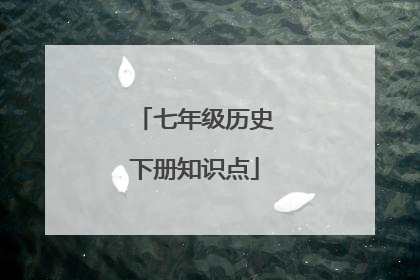 七年级历史下册知识点