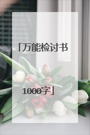 万能检讨书1000字