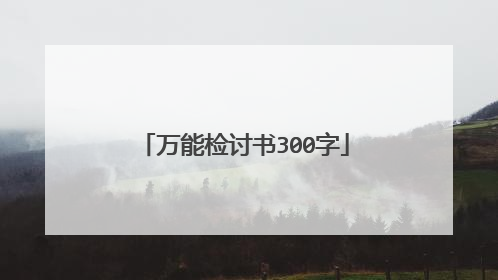 万能检讨书300字