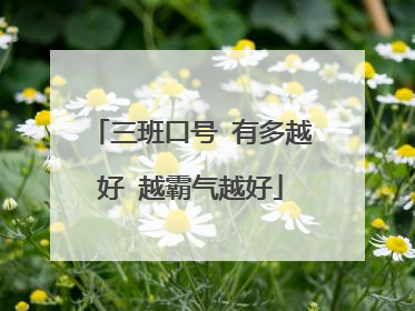 三班口号 有多越好 越霸气越好