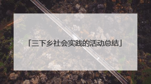 三下乡社会实践的活动总结