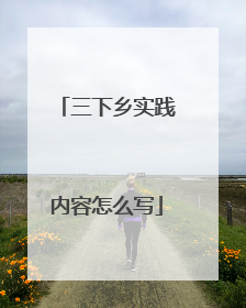 三下乡实践内容怎么写