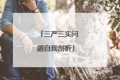 三严三实问题自我剖析