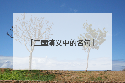 三国演义中的名句