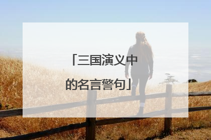 三国演义中的名言警句