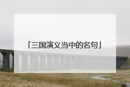三国演义当中的名句