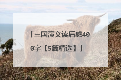 三国演义读后感400字【5篇精选】