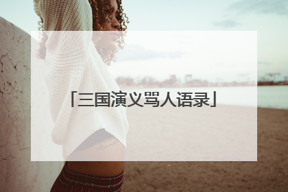 三国演义骂人语录