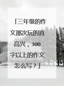 三年级的作文那次玩的真高兴,300字以上的作文怎么写?