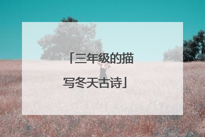 三年级的描写冬天古诗