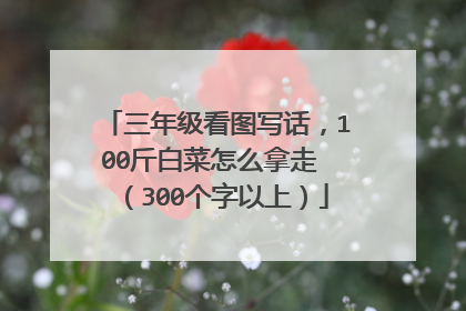 三年级看图写话,100斤白菜怎么拿走 (300个字以上)