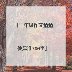 三年级作文猜猜他是谁300字