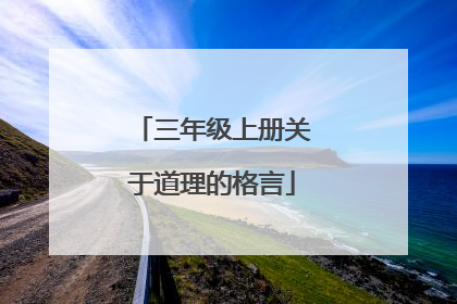 三年级上册关于道理的格言