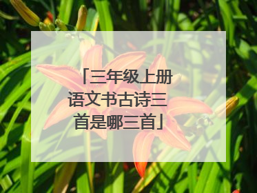 三年级上册语文书古诗三首是哪三首