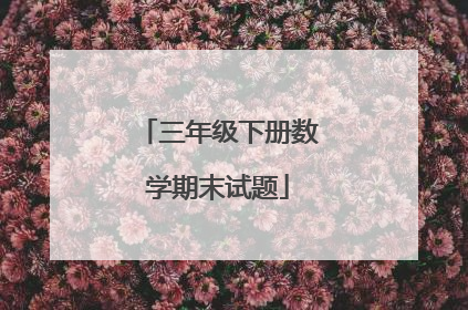 三年级下册数学期末试题