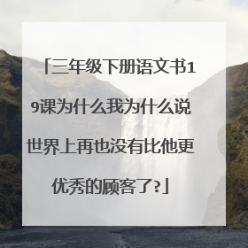 三年级下册语文书19课为什么我为什么说世界上再也没有比他更优秀的顾客了?