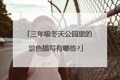 三年级冬天公园里的景色描写有哪些?