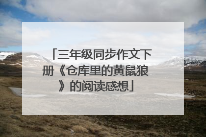 三年级同步作文下册《仓库里的黄鼠狼》的阅读感想