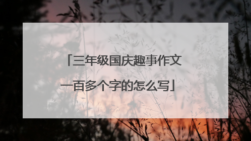 三年级国庆趣事作文一百多个字的怎么写