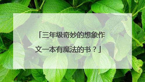 三年级奇妙的想象作文一本有魔法的书？