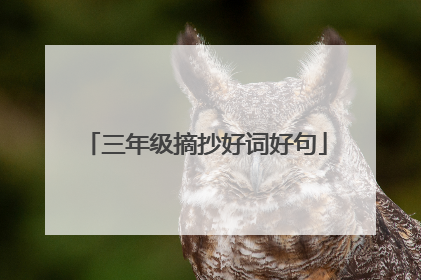 三年级摘抄好词好句
