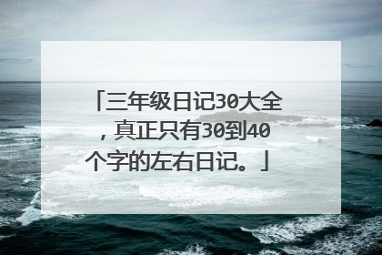 三年级日记30大全,真正只有30到40个字的左右日记。