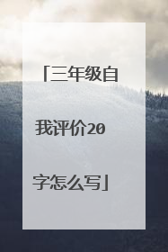 三年级自我评价20字怎么写