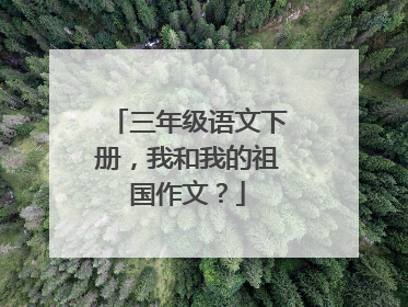 三年级语文下册，我和我的祖国作文？