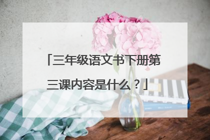 三年级语文书下册第三课内容是什么?