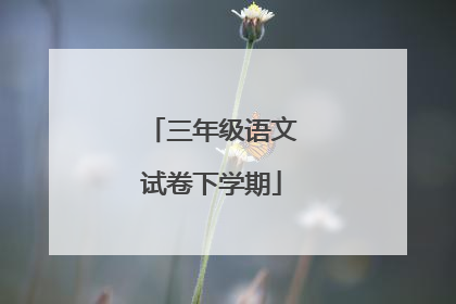 三年级语文试卷下学期