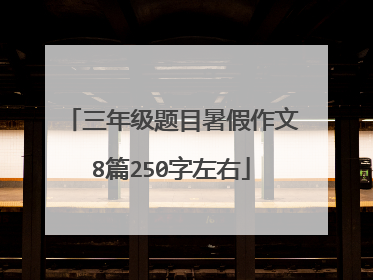 三年级题目暑假作文8篇250字左右