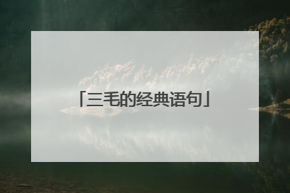三毛的经典语句