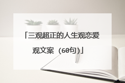三观超正的人生观恋爱观文案 (60句)