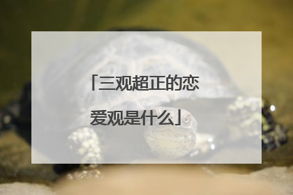 三观超正的恋爱观是什么